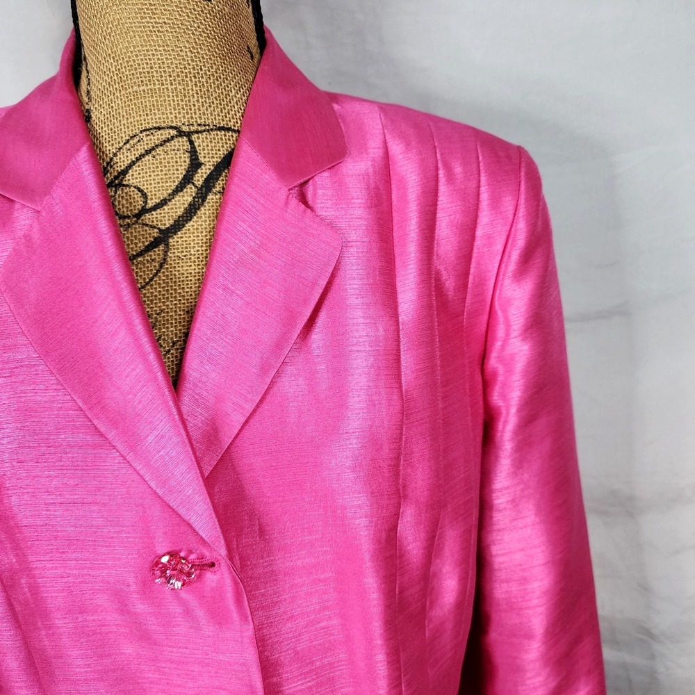 LE‎ SUIT Essentials Size 18 Shimmering Pink Barbiecore Special Occasion Blazer - Picture 6 of 13